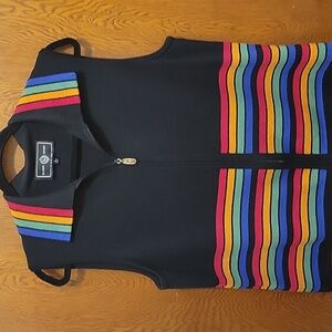 St. John Sport by Marie Gray multi color sweater vest sz large